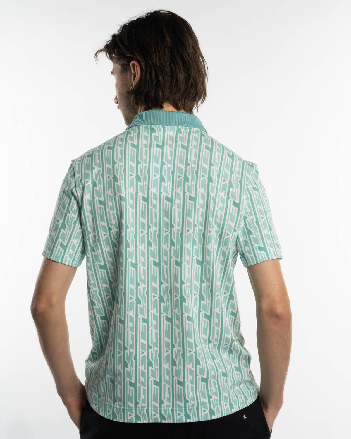 short-sleeved ribbed collar shirt main image 0